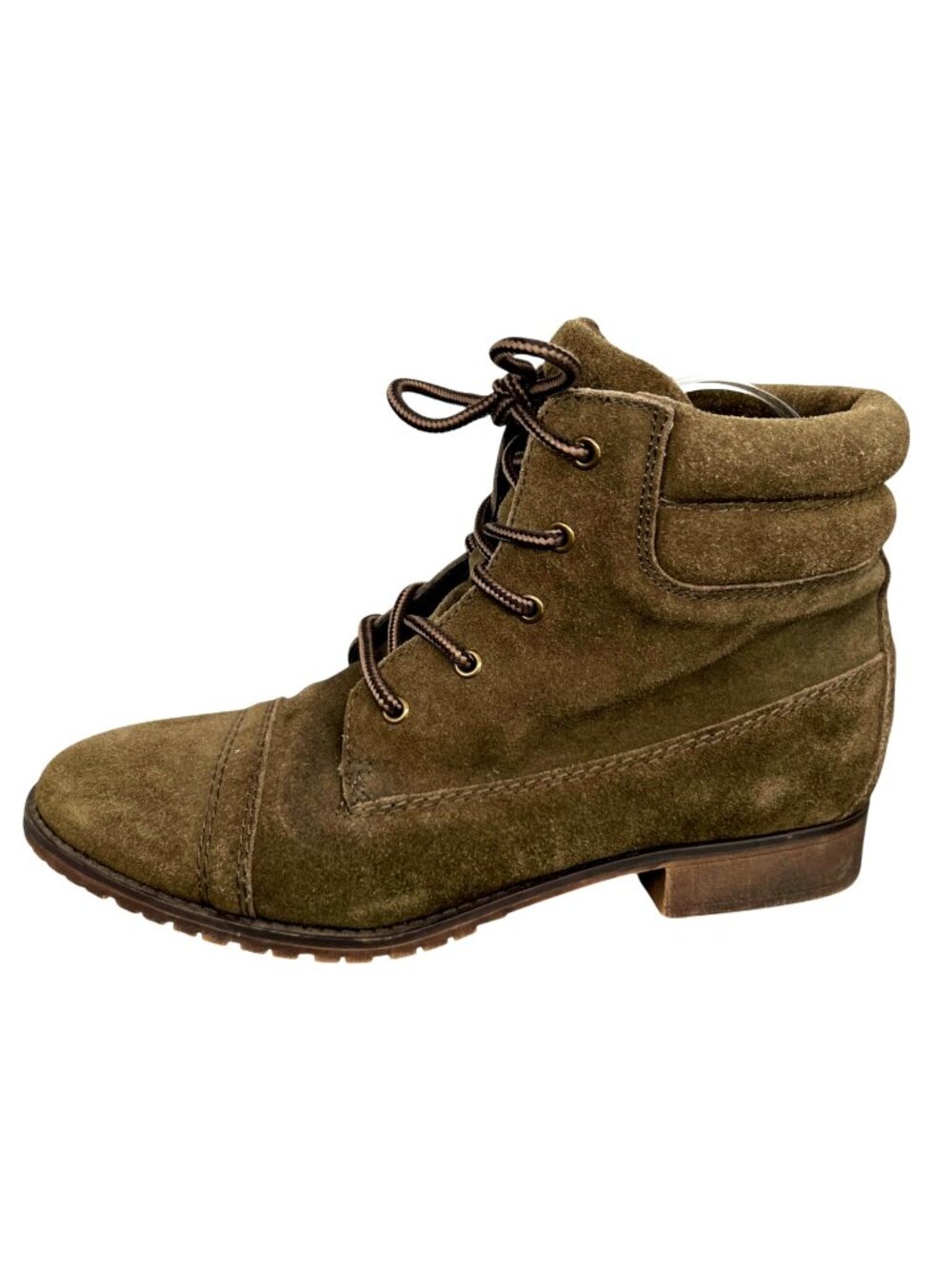 Steve Madden Maecie Olive Green Suede Lace-Up Ankle Combat Boots Size 9